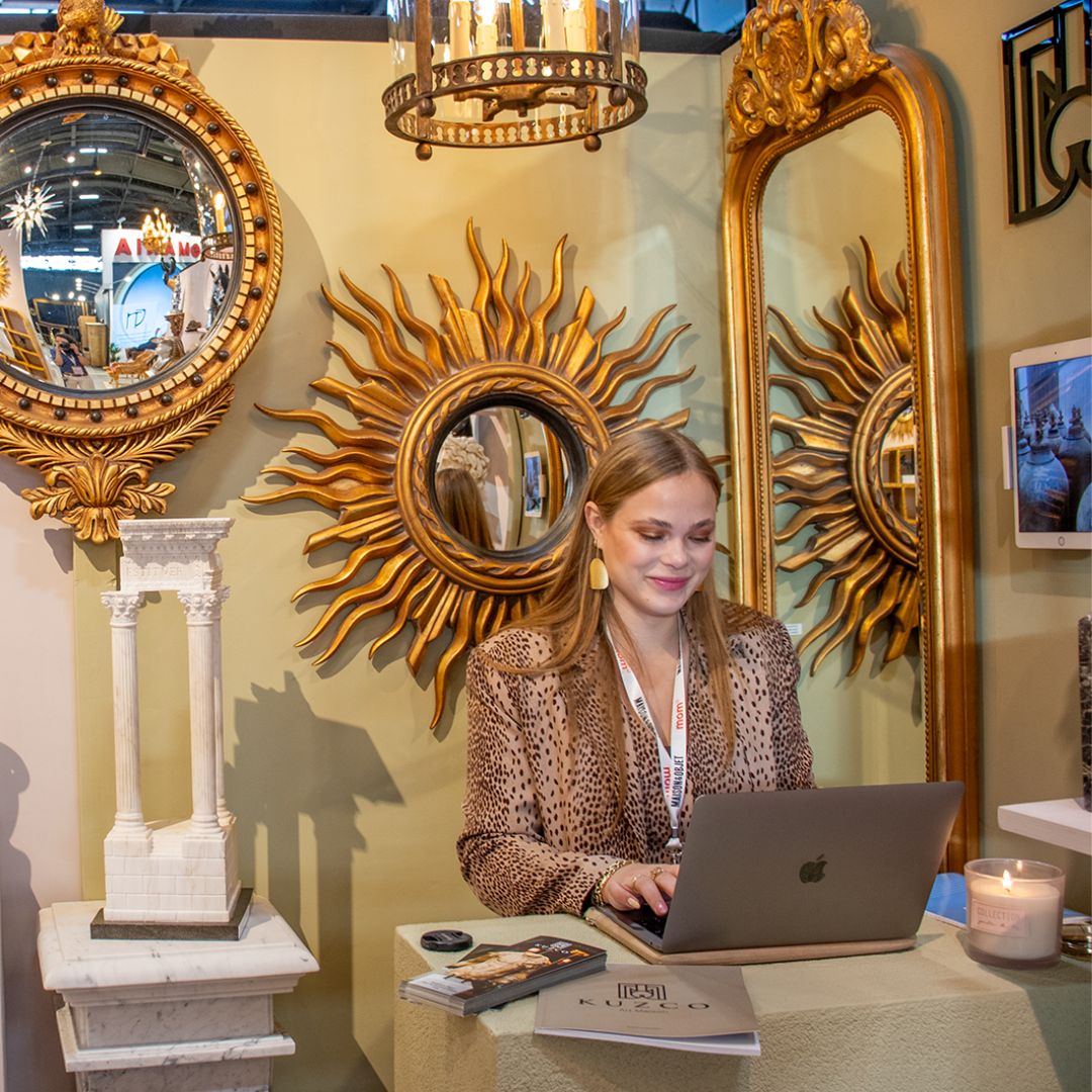 Gilded Sunburst Mirror – Flamme Ø 90 cm