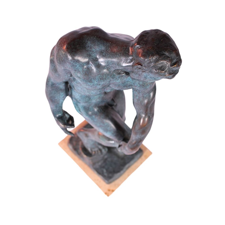 Bronzen beeld 'Adam' naar Auguste Rodin