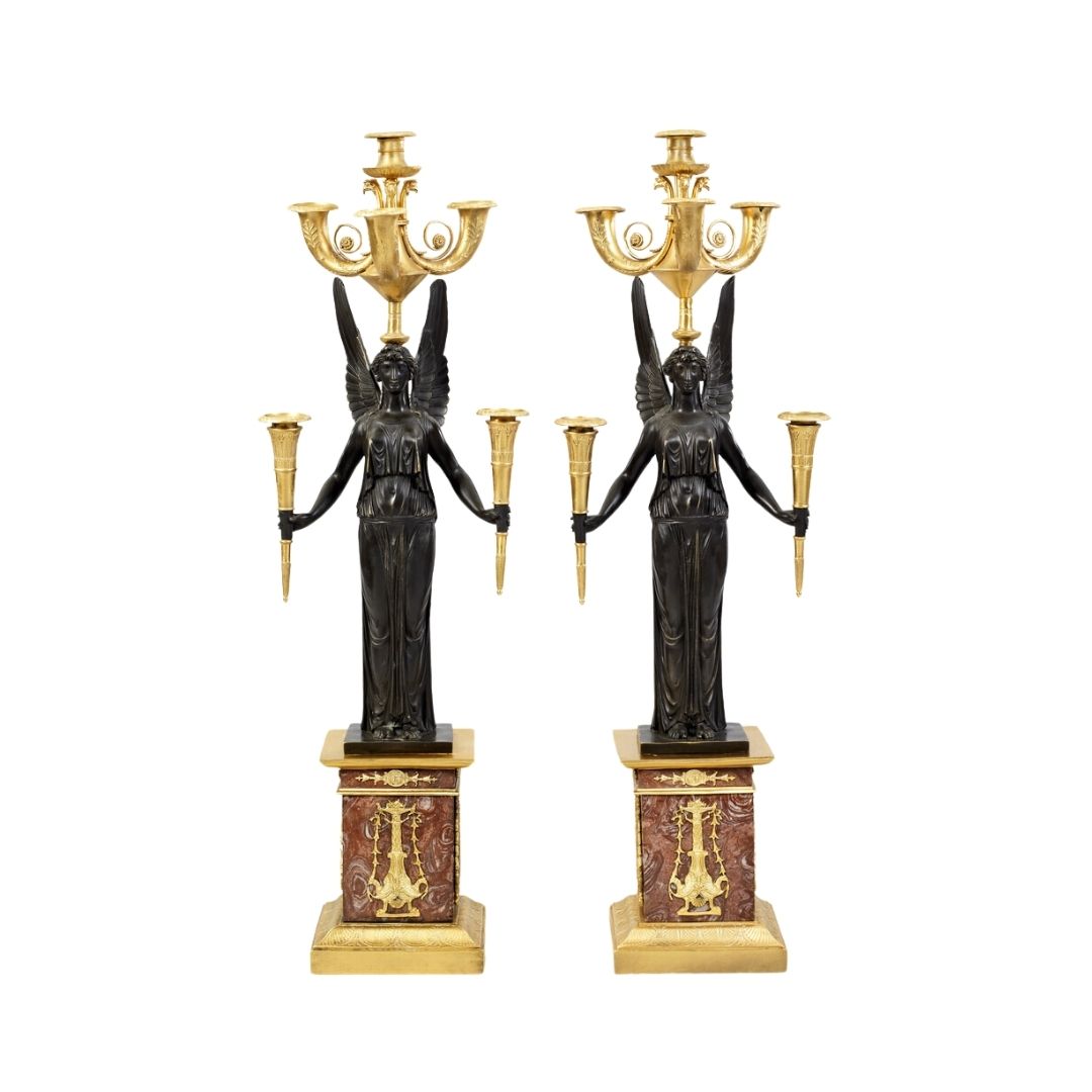 Paar Empire-stijl Caryatiden Kandelabers – Victoria