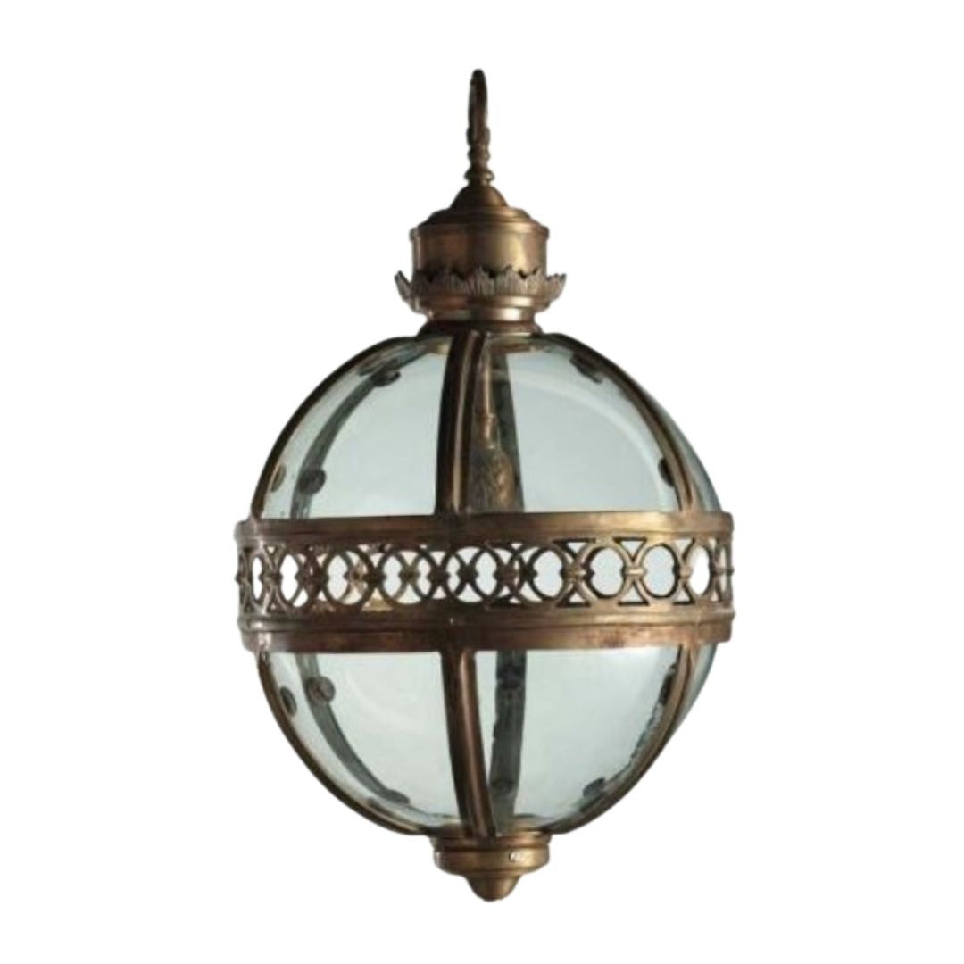 Bollamp - Bronzen hanglamp met bolglas