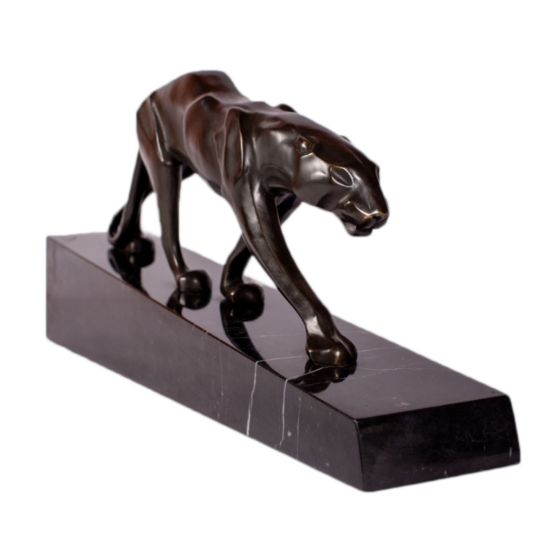 Sneaking Panther - Art Deco Bronze Sculpture