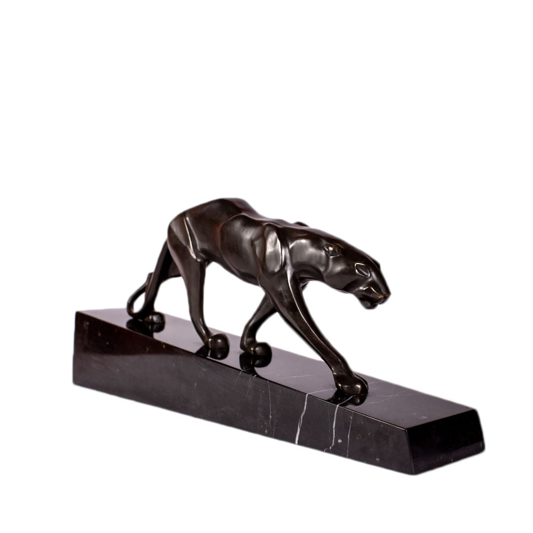 Sneaking Panther - Art Deco Bronze Sculpture