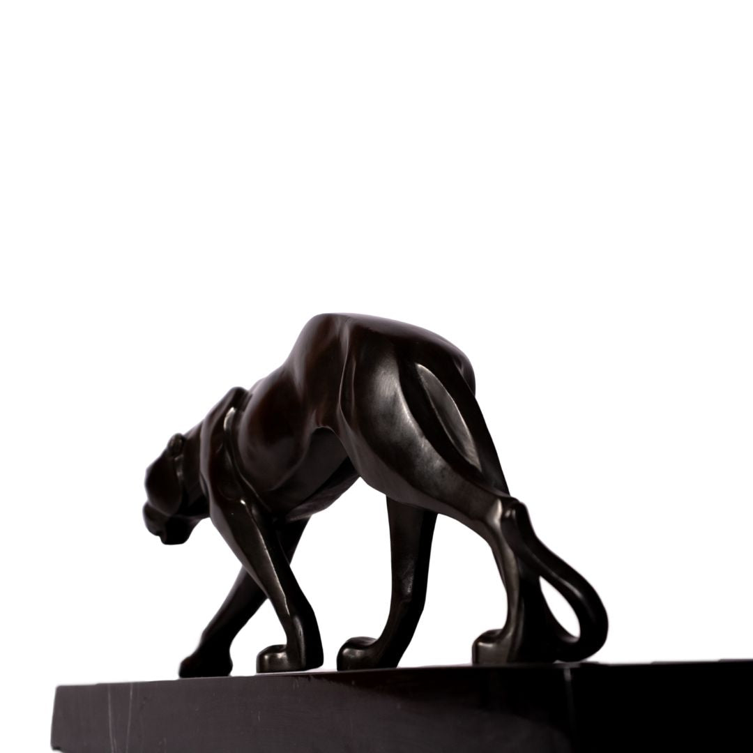 Sneaking Panther - Art Deco Bronze Sculpture