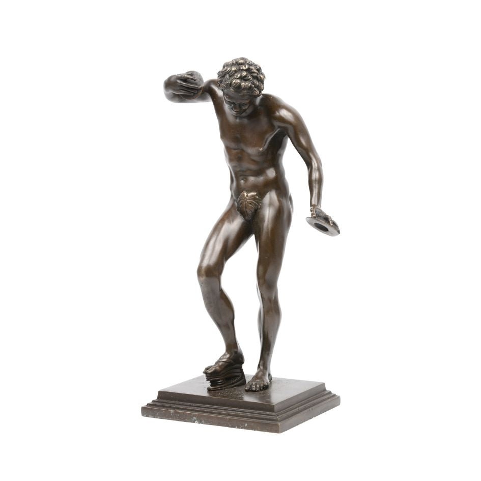 Bronze sculpture of a dancing man after Massimiliano Benzi