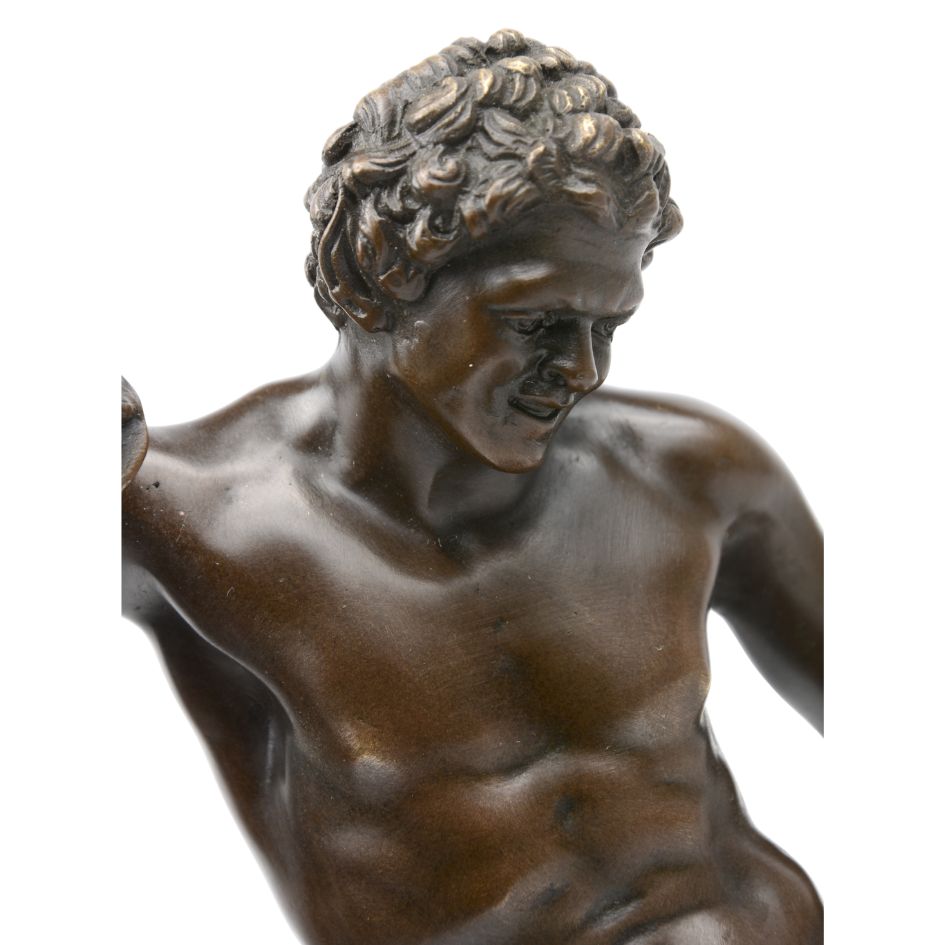 Bronze sculpture of a dancing man after Massimiliano Benzi