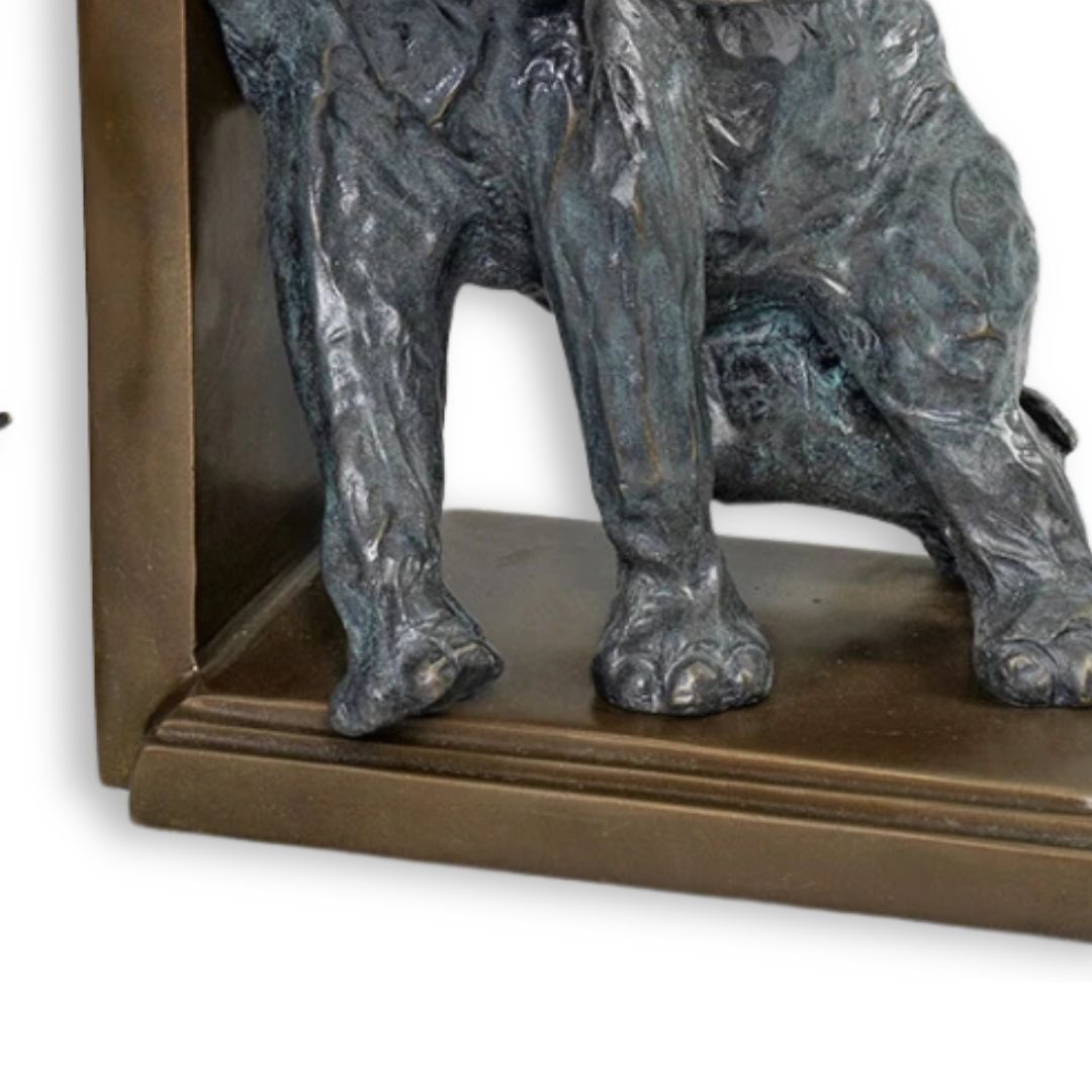 Serre-livres Éléphants en Bronze - Paire