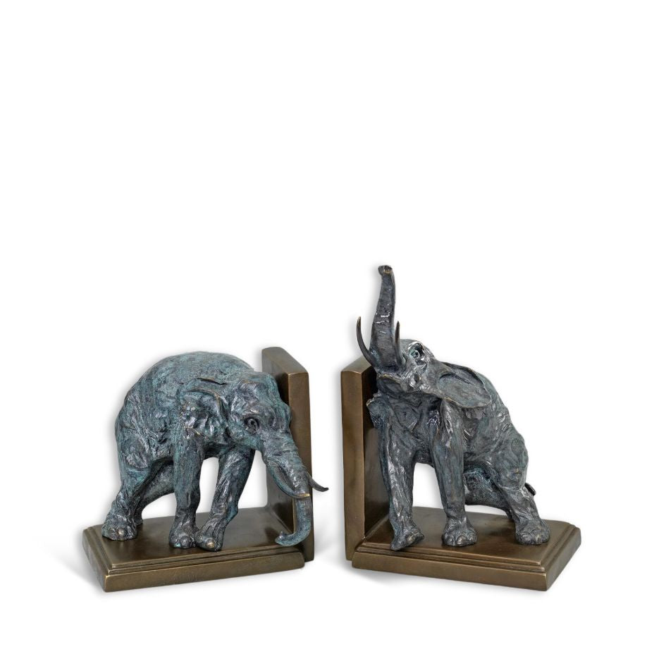 Serre-livres Éléphants en Bronze - Paire