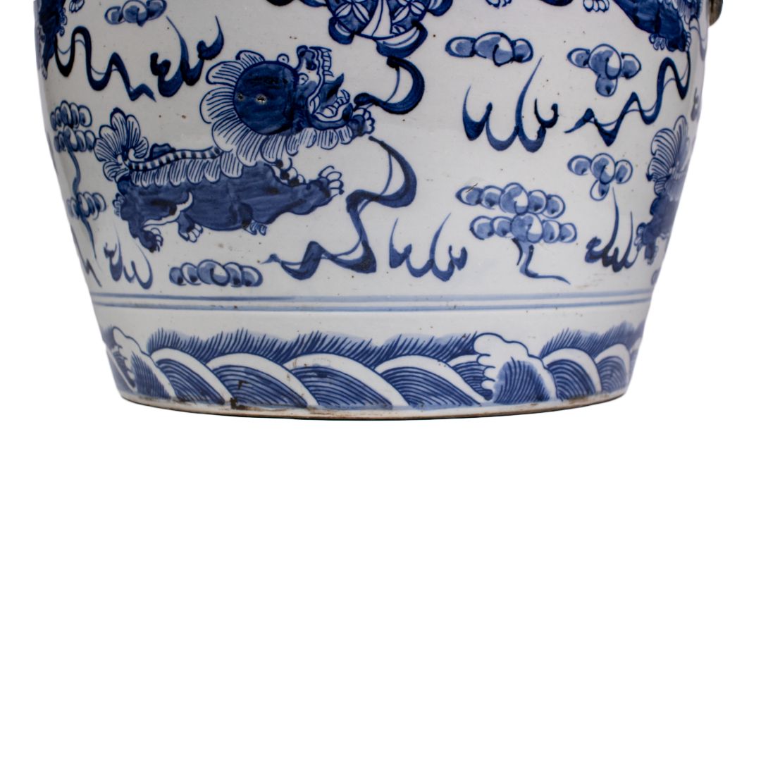 Chinesischer Porzellan-Fishbowl – Fu-Hunde