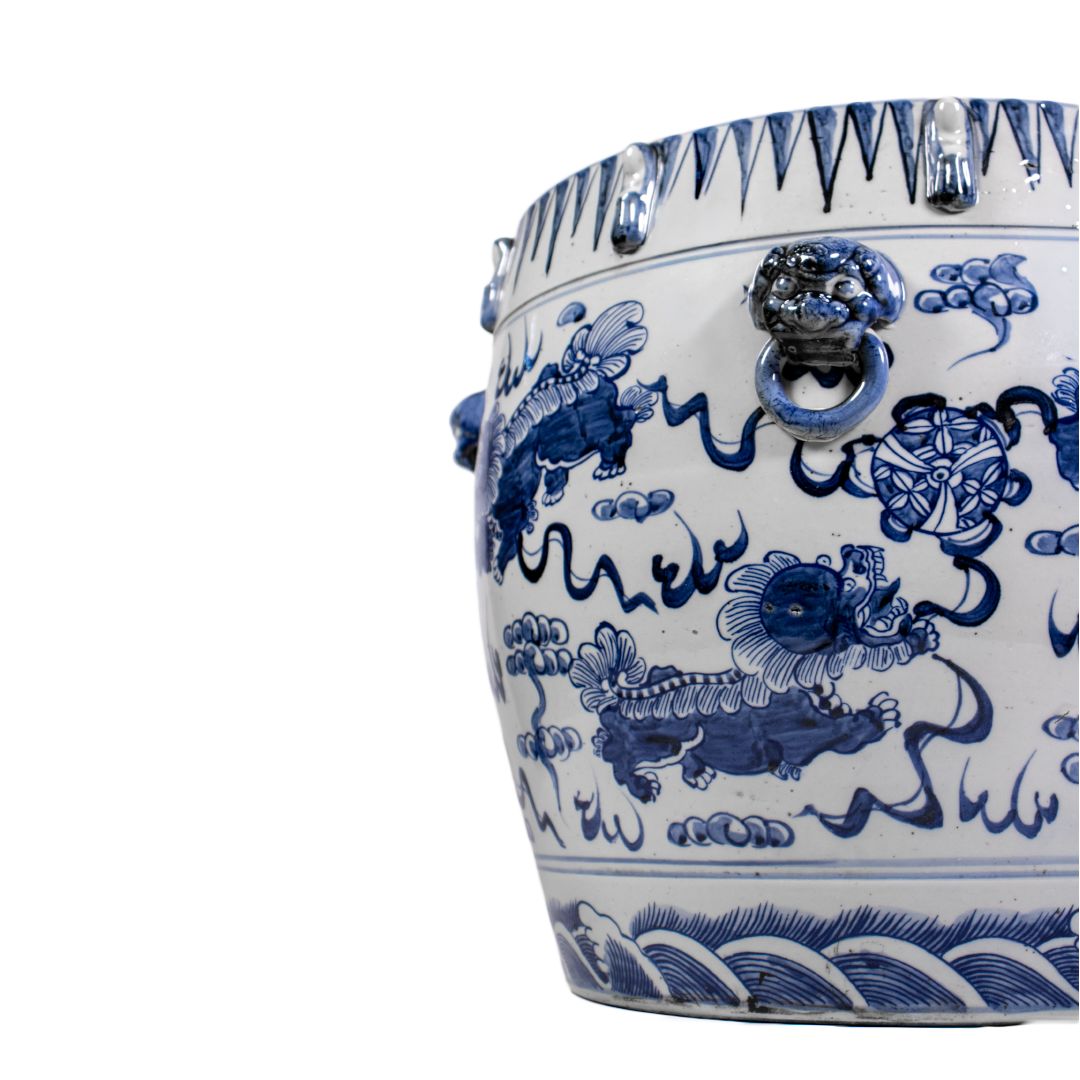 Chinesischer Porzellan-Fishbowl – Fu-Hunde