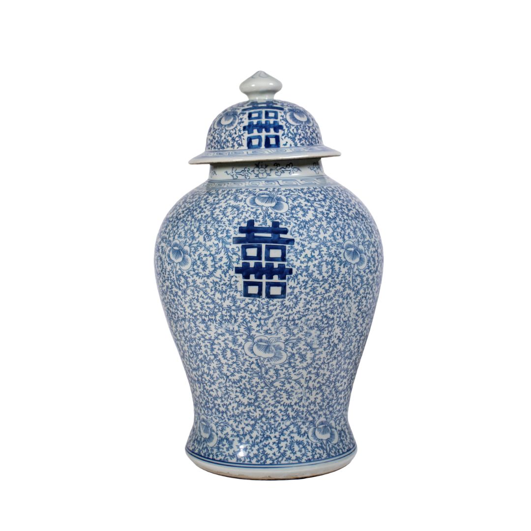 Chinesische Porzellan-Deckelvase – Double Happiness