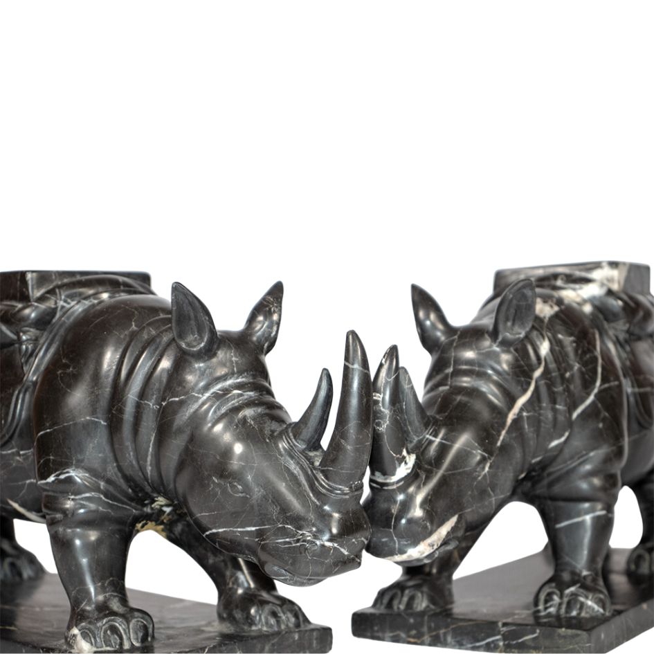Black Marble Rhinos - pair