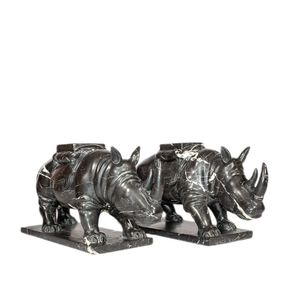 Black Marble Rhinos - pair