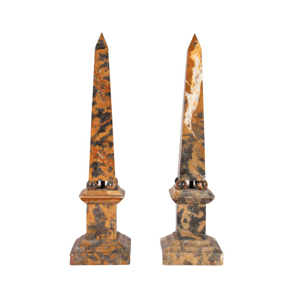 Marble Obelisks Brown - Pair