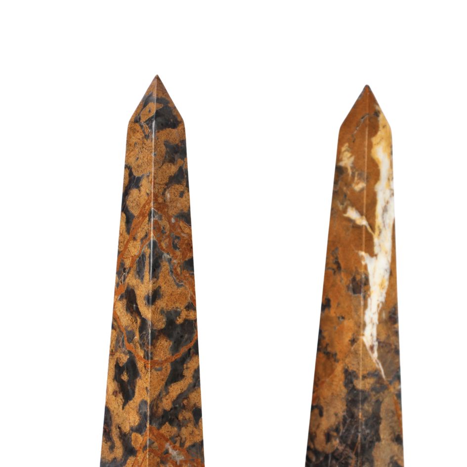 Marble Obelisks Brown - Pair