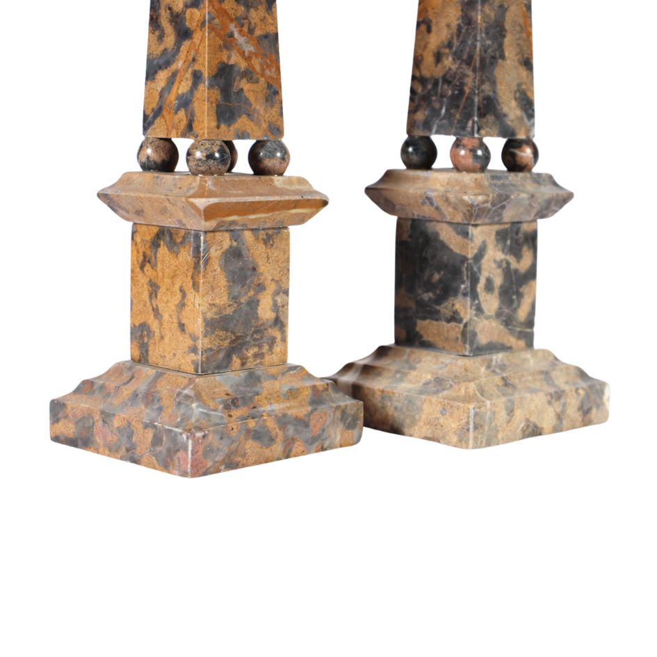Marble Obelisks Brown - Pair