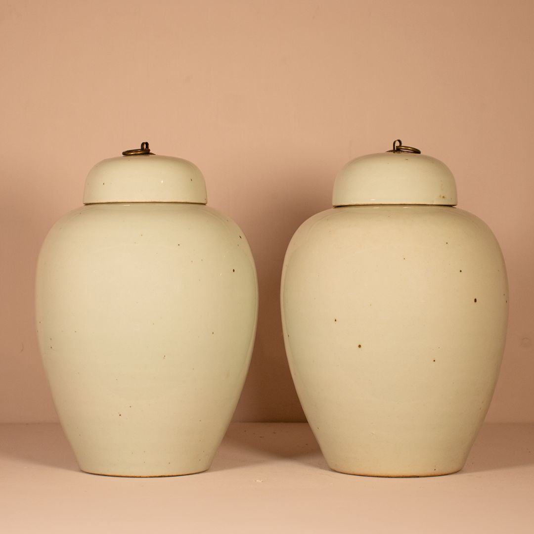 Blanc de Chine Porseleinen Potten - Paar