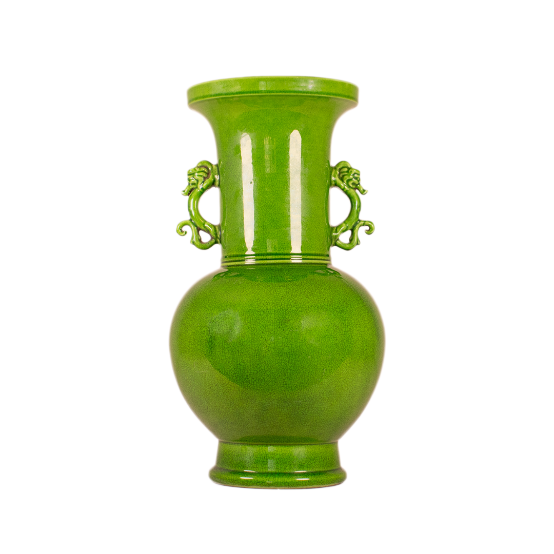 Chinese Groene Glazuur Drakenoor Vaas