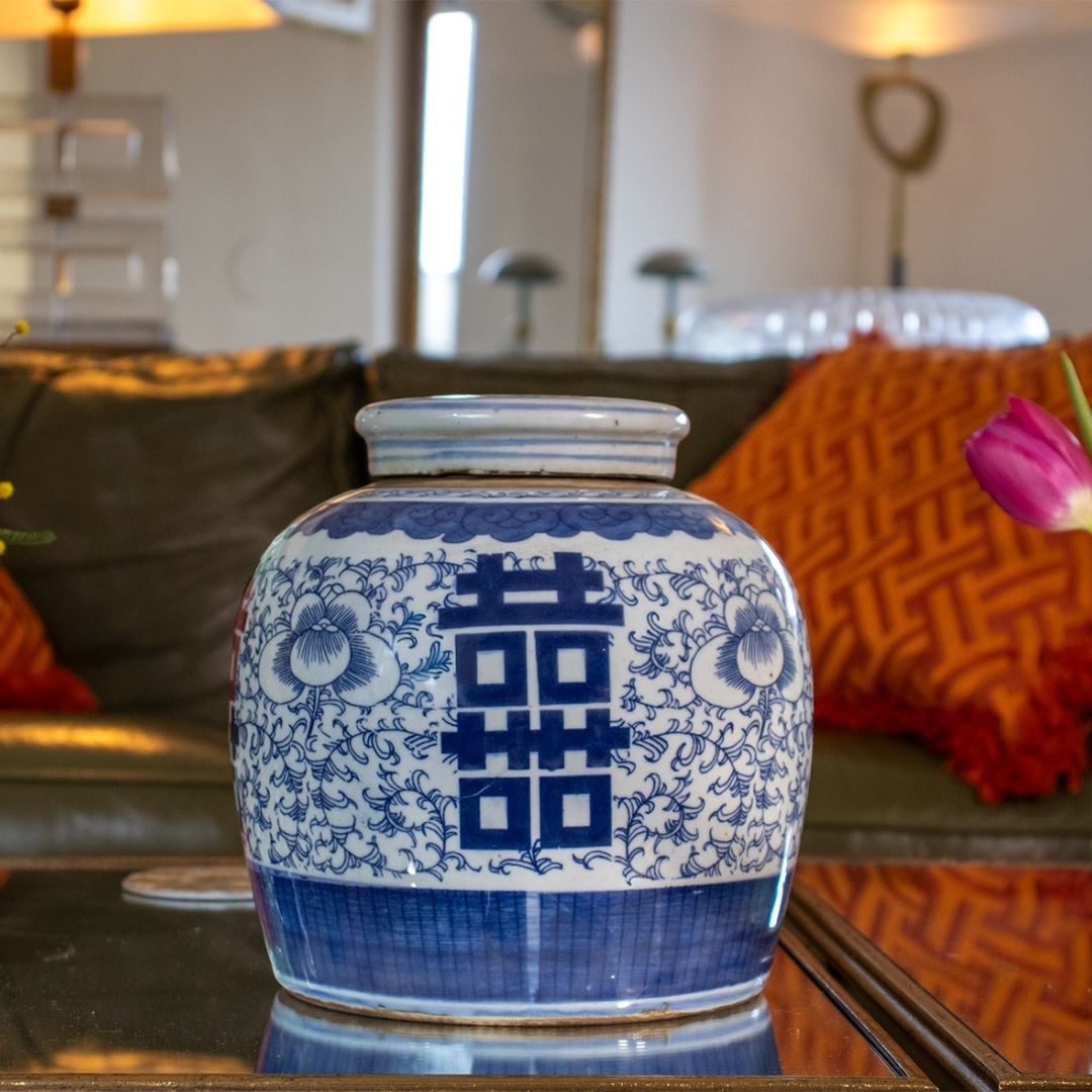 Ingwertopf – Double Happiness – Blau-Weiß