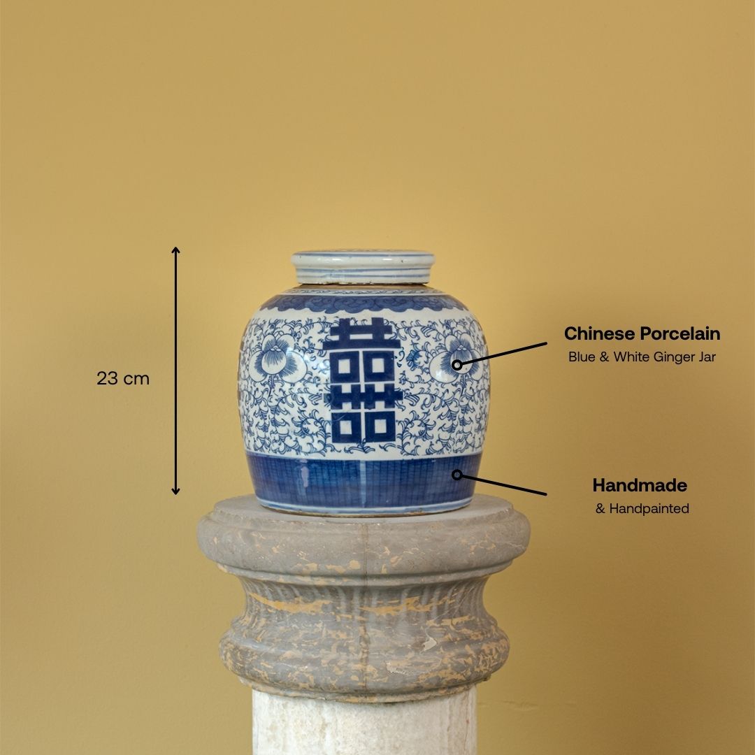Ingwertopf – Double Happiness – Blau-Weiß