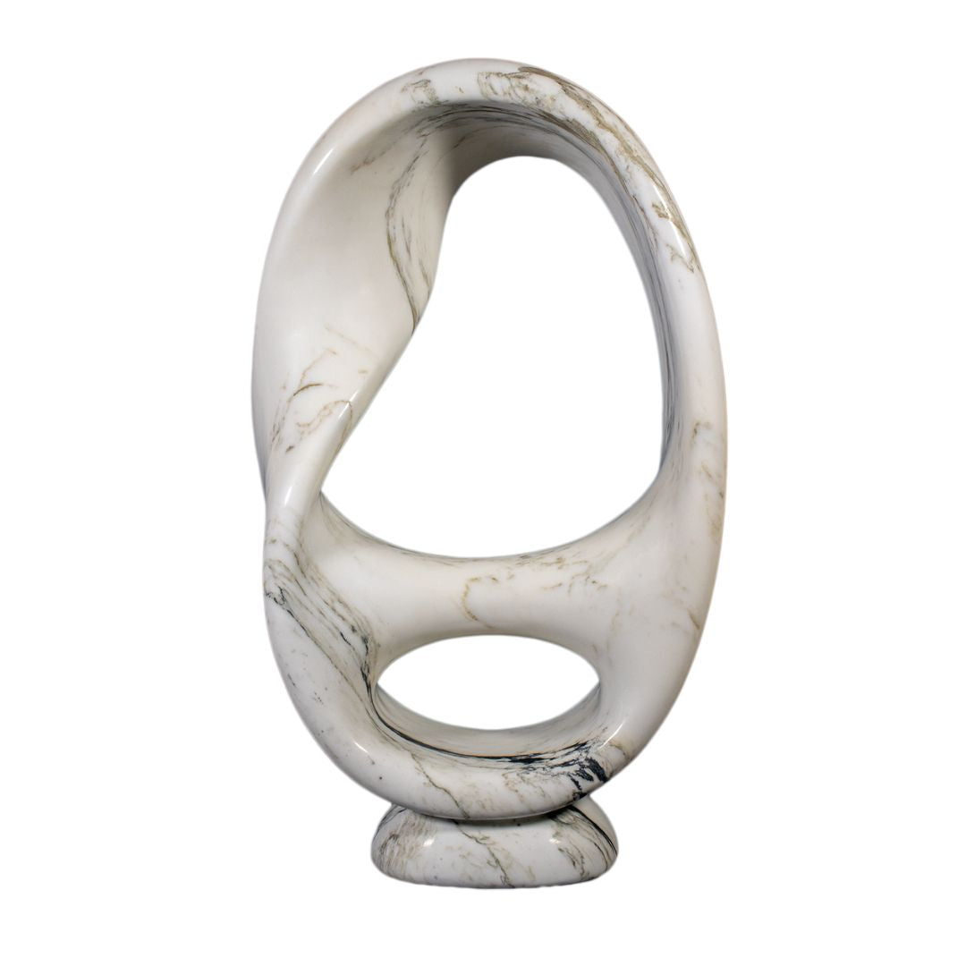Machine à Remonter le Temps – Sculpture en Marbre Blanc, David Liang