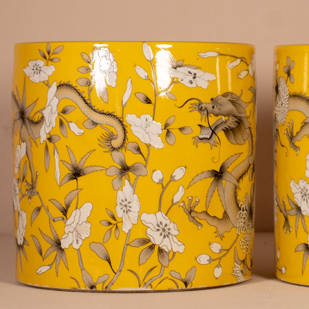 Cache-Pots Dragons Pastel – Paire Unique