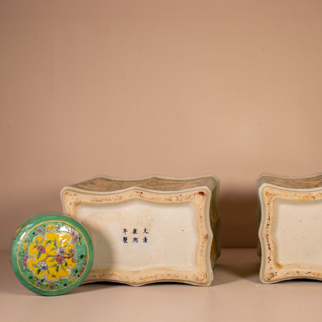 Boîtes à Thé Pastel au Motif Floral – Porcelaine Chinoise