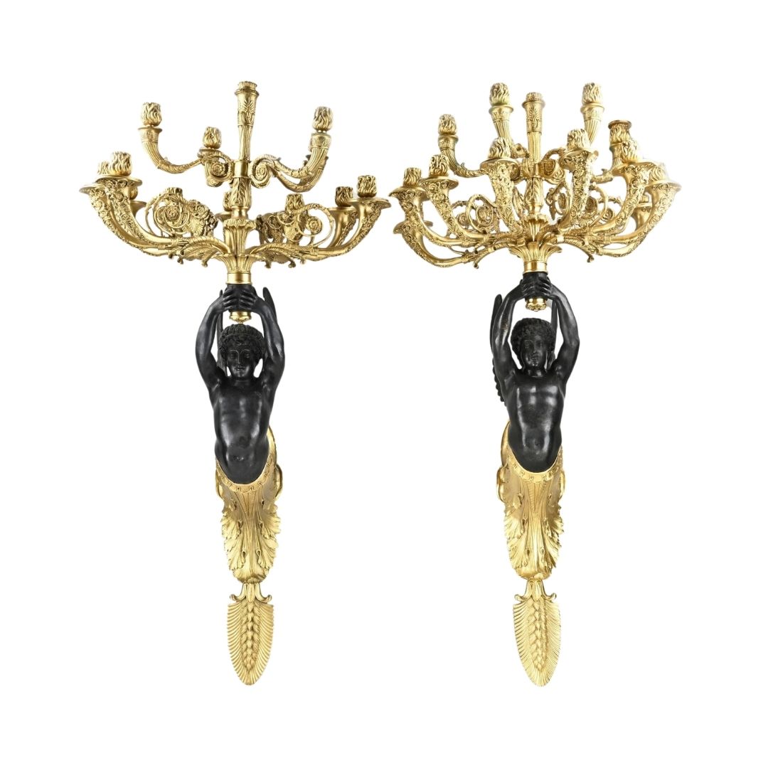 Les Ailes Noires – Empire-stijl Wandkandelaren