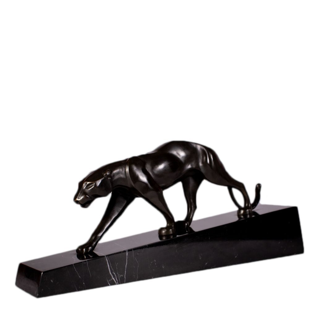 Sneaking Panther - Art Deco Bronze Sculpture