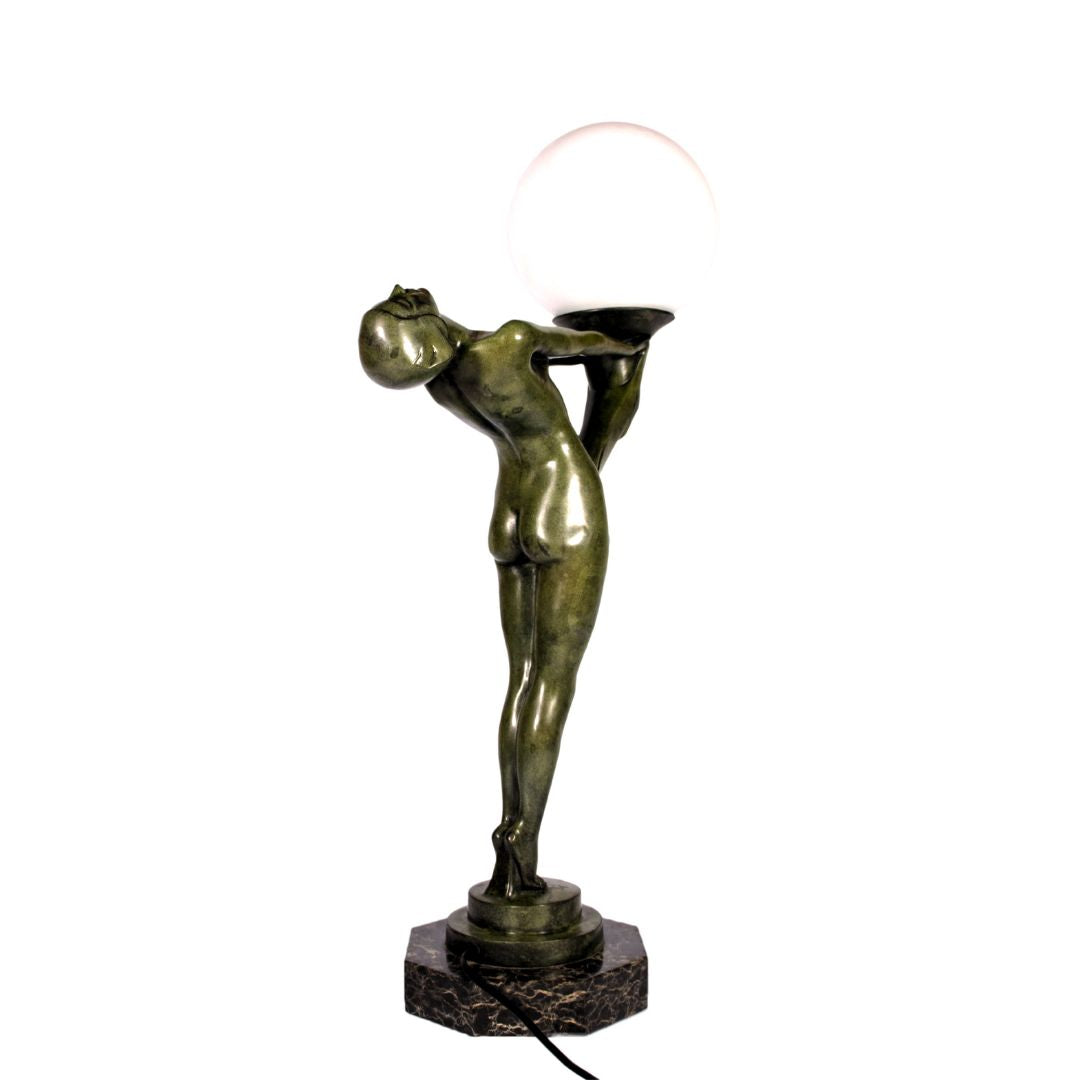 Art Deco Tafel Lamp - Bronzen Vrouw