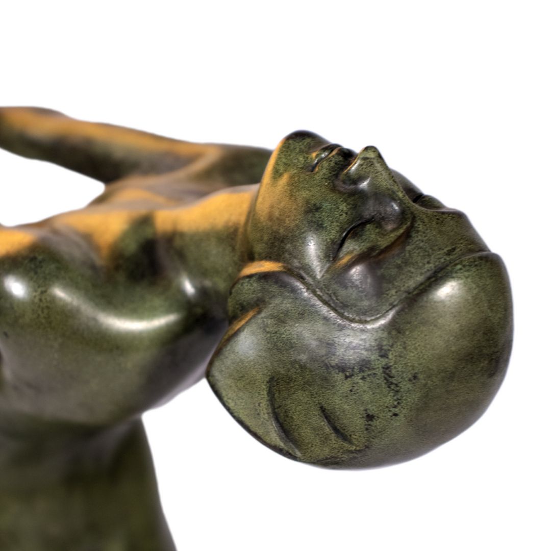 Art Deco Tafel Lamp - Bronzen Vrouw