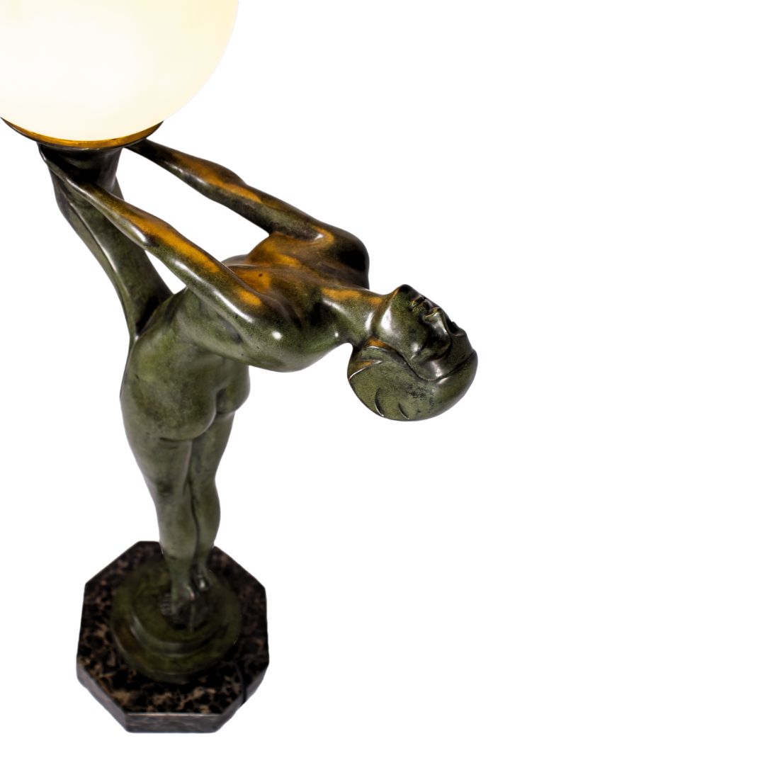 Art Deco Tafel Lamp - Bronzen Vrouw
