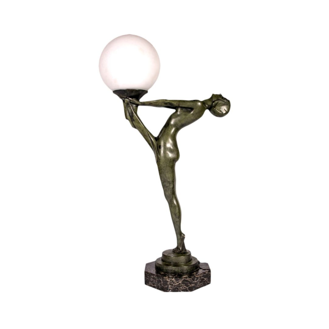 Art Deco Tafel Lamp - Bronzen Vrouw