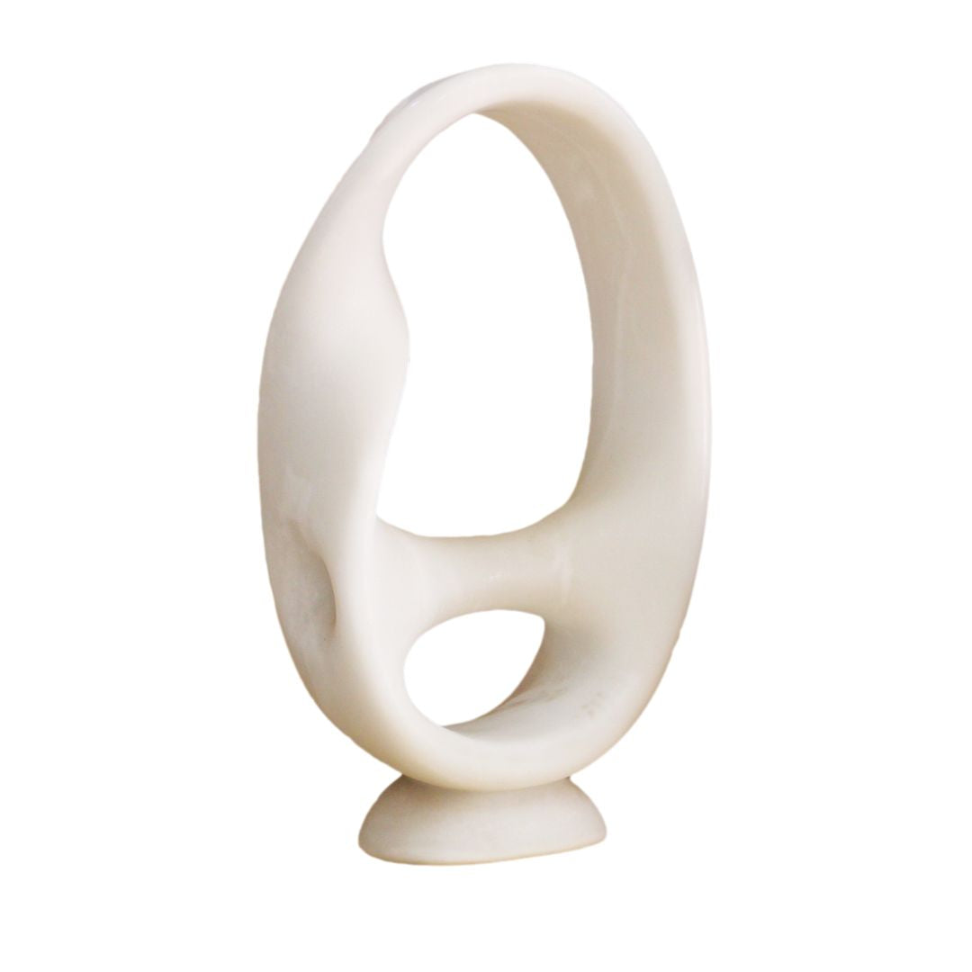 Time Machine - White Marble Sculpture on Foot