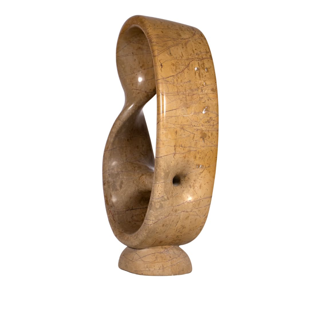 Time Machine - Brown Marble Sculpture on Foot