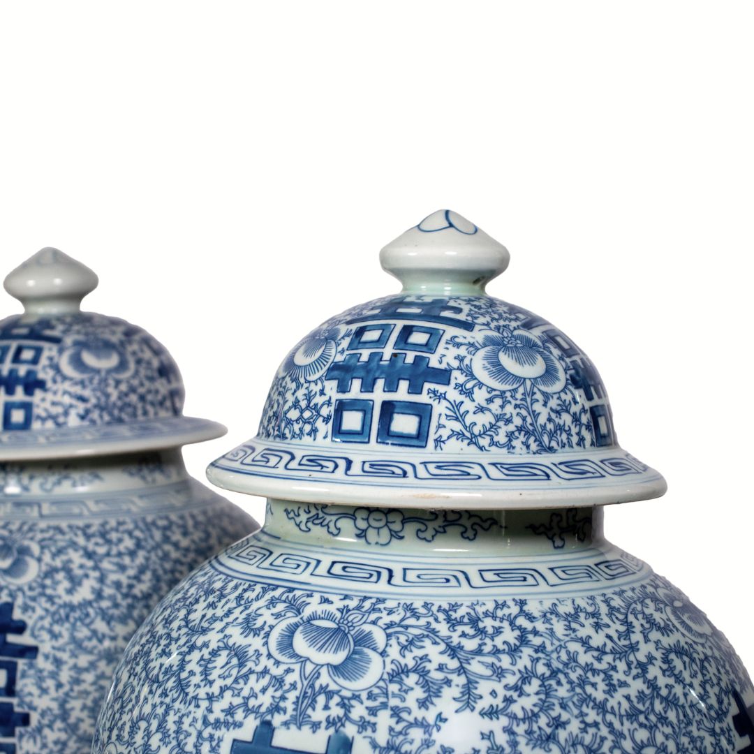 Chinesische Porzellan-Deckelvase – Double Happiness