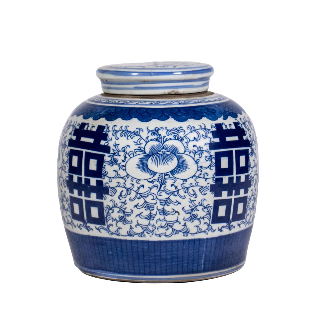Ingwertopf – Double Happiness – Blau-Weiß