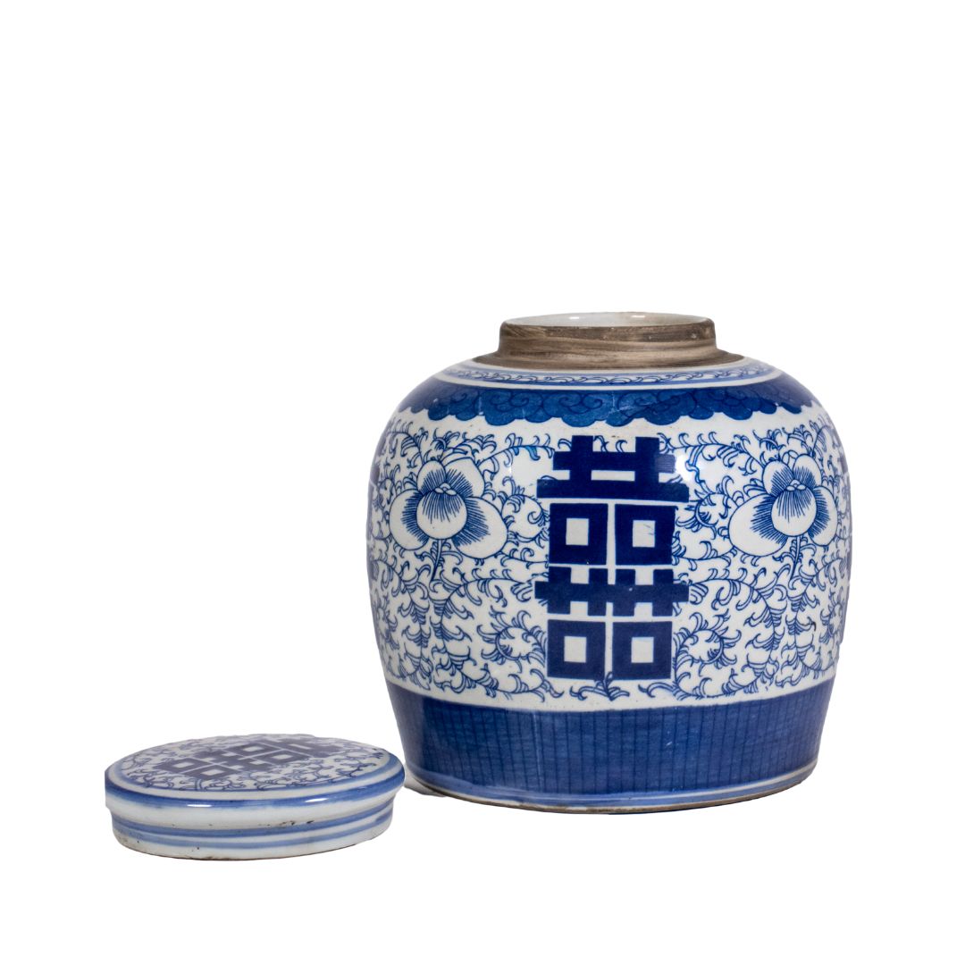 Ingwertopf – Double Happiness – Blau-Weiß