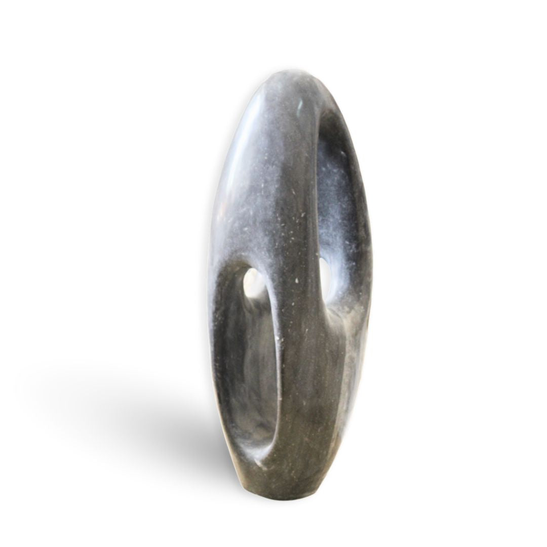 Guardian of Time and Space - Black Marble Sculpture