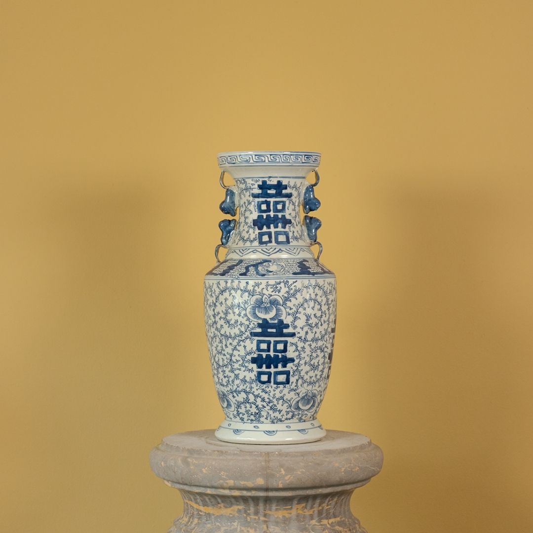 Baluster shaped "longevity" Chinese vases
