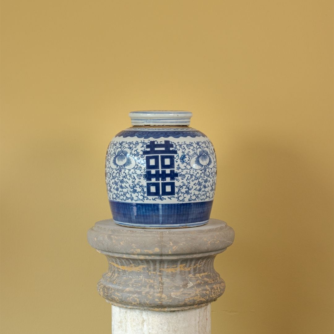 Gemberpot – Double Happiness – blauw wit